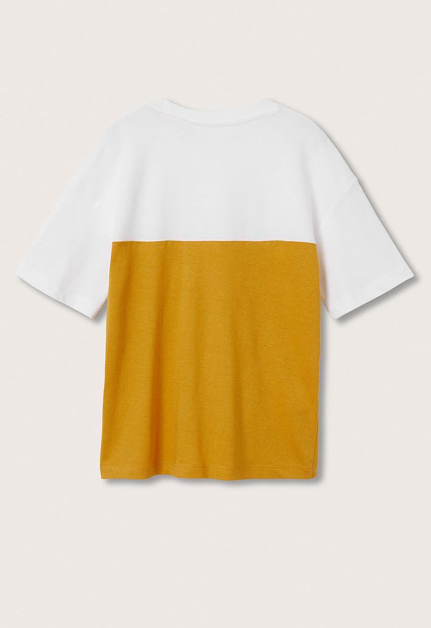 MANGO - T-shirt block - yellow
