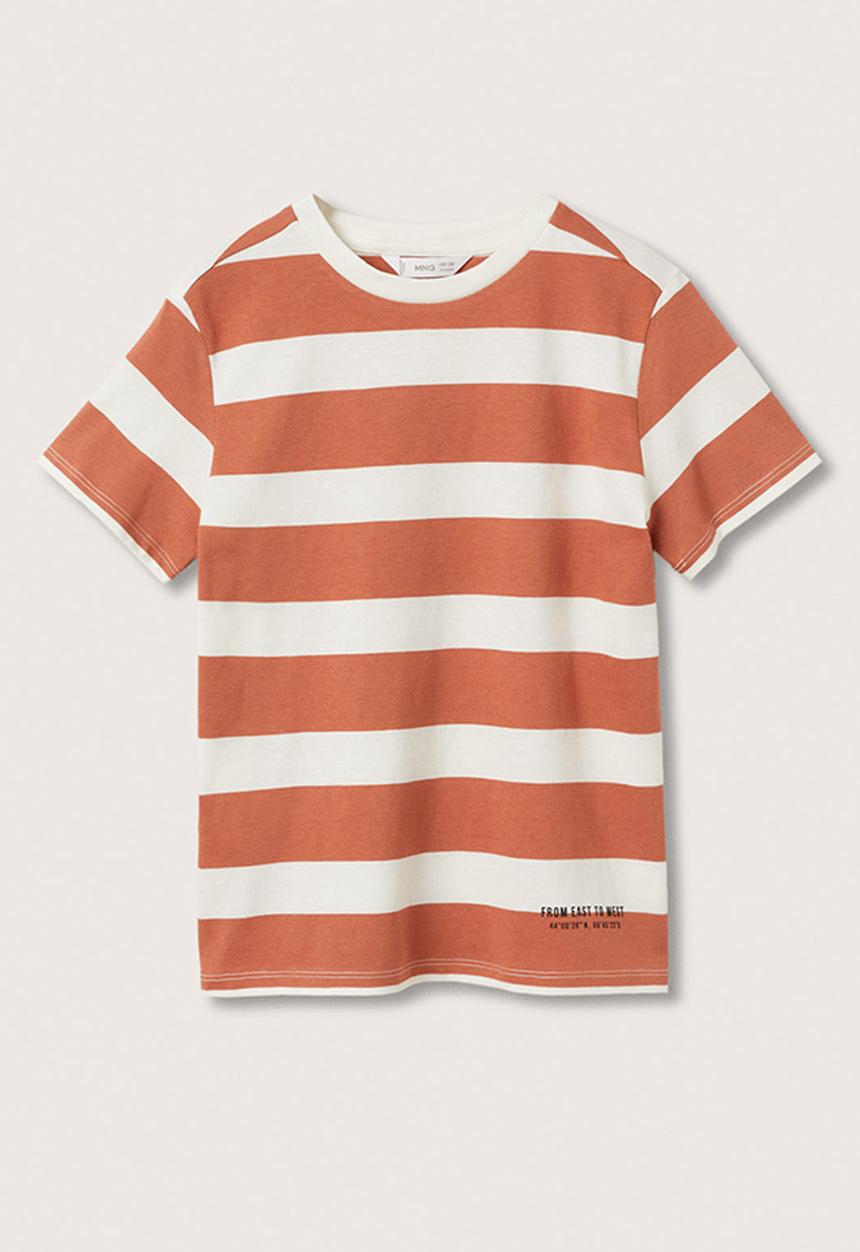 MANGO - T-shirt neps - medium orange