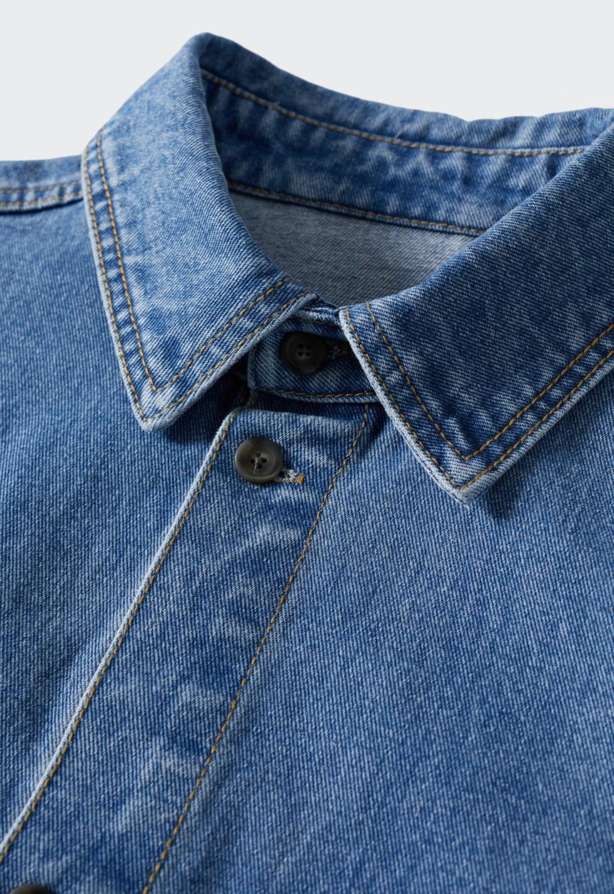 MANGO - Howard pocket denim overshirt - blue