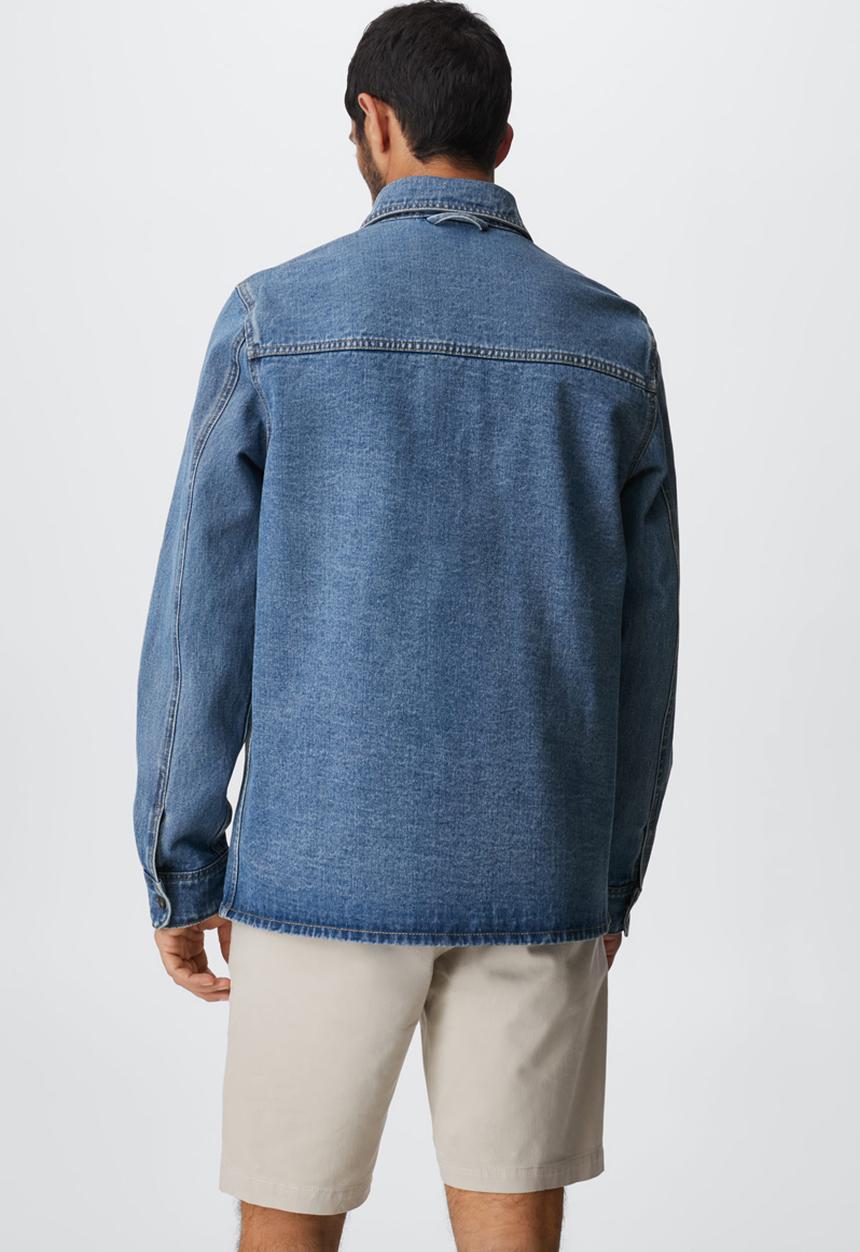 MANGO - Howard pocket denim overshirt - blue