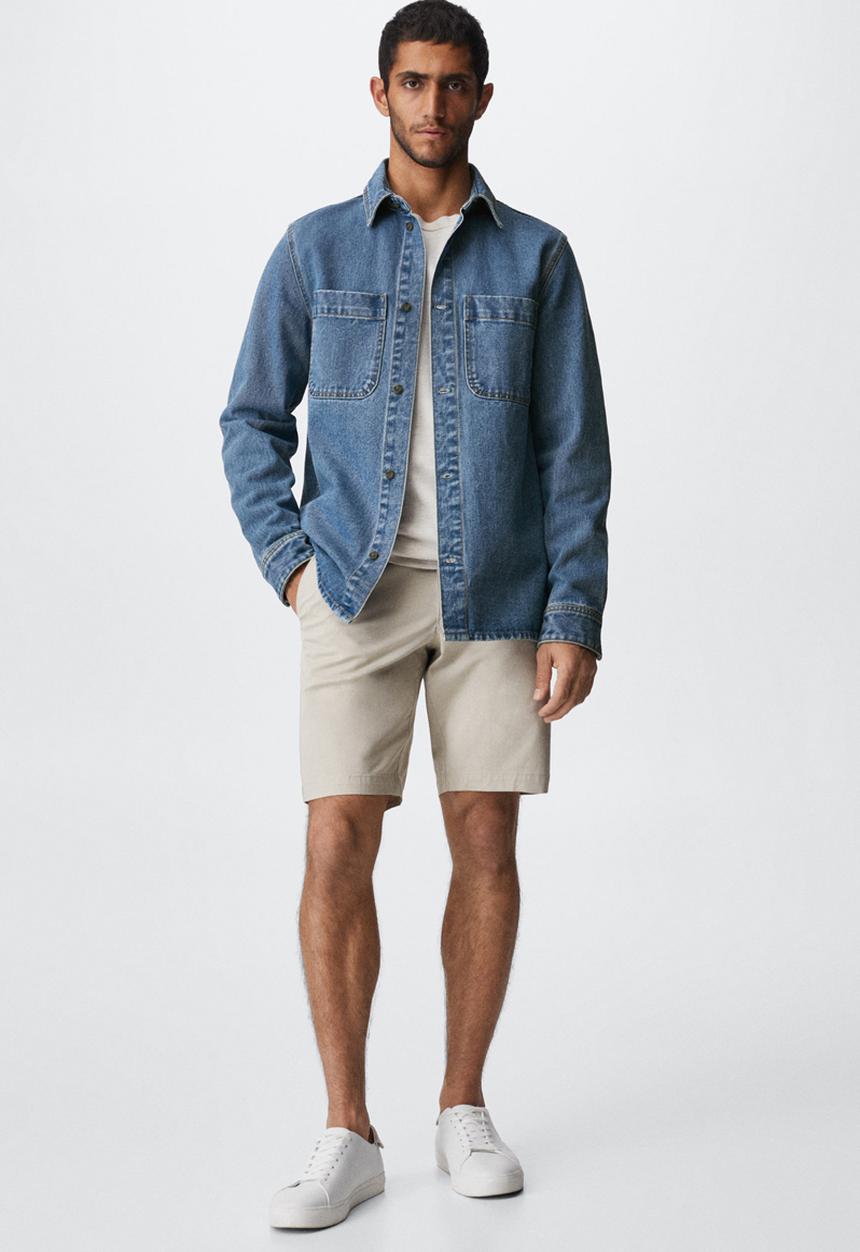 MANGO - Howard pocket denim overshirt - blue