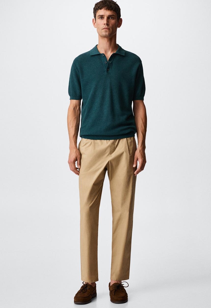 MANGO - Goya textured golfer - blue