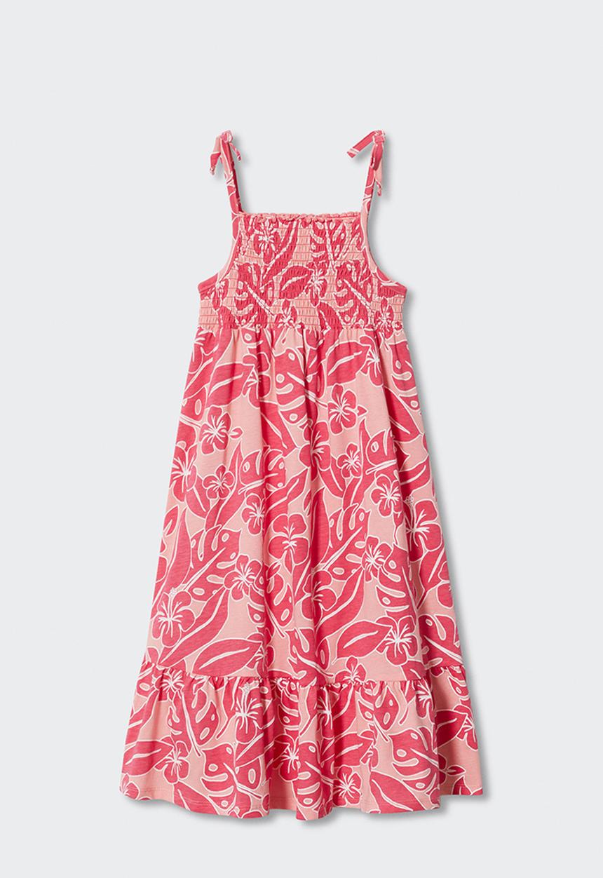 MANGO - Dress leaves - pink