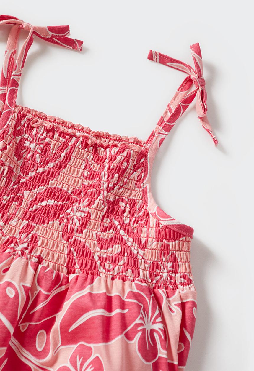 MANGO - Dress leaves - pink