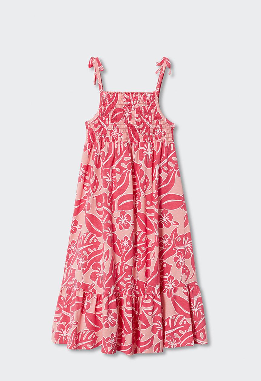 MANGO - Dress leaves - pink