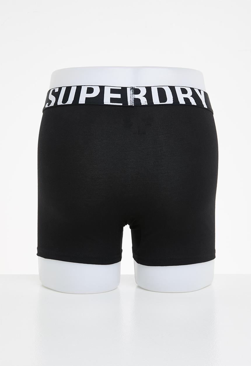 Superdry. - Boxer dual logo double pack - black & optic