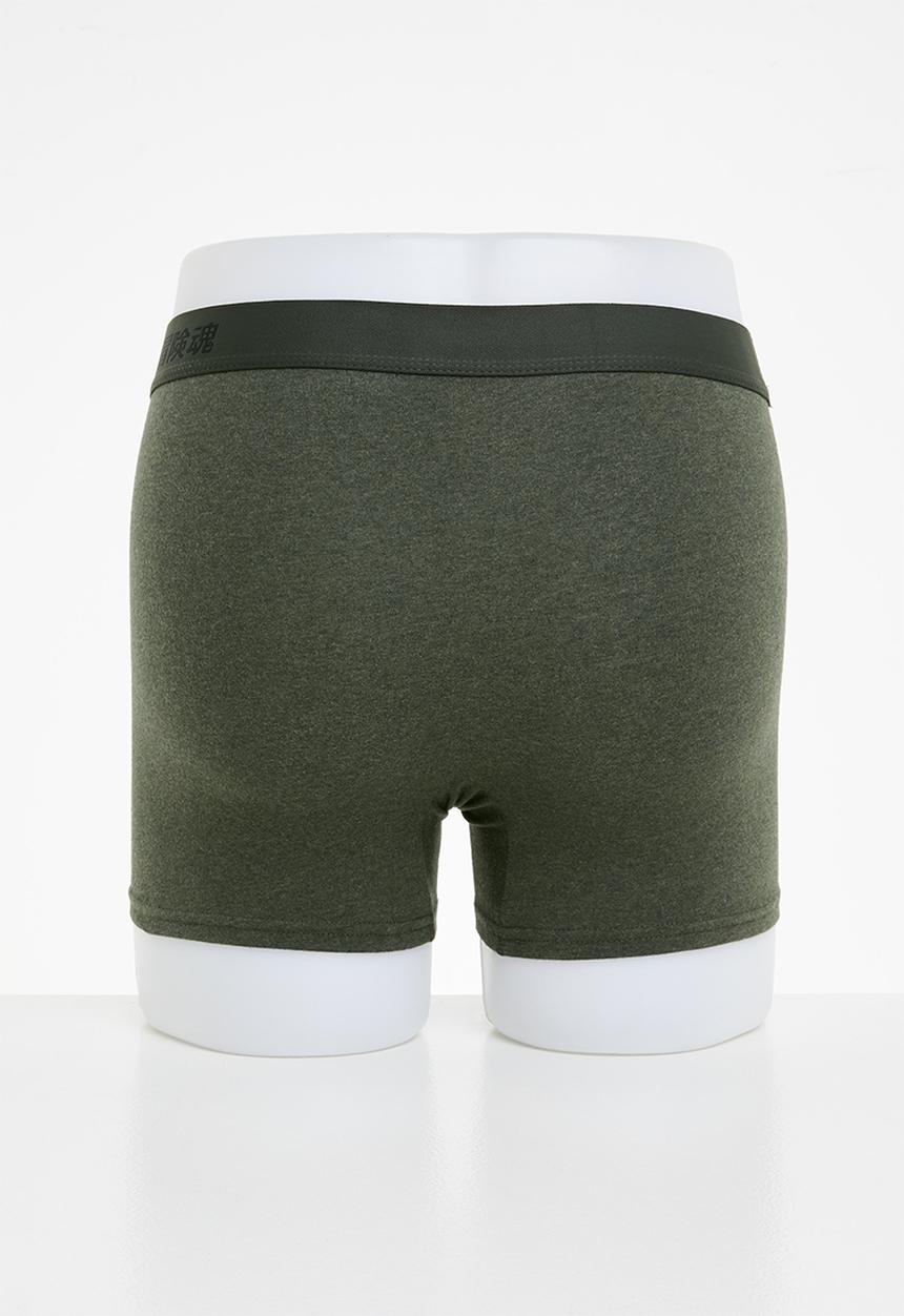 Superdry. - Boxer offset double pack - black & olive