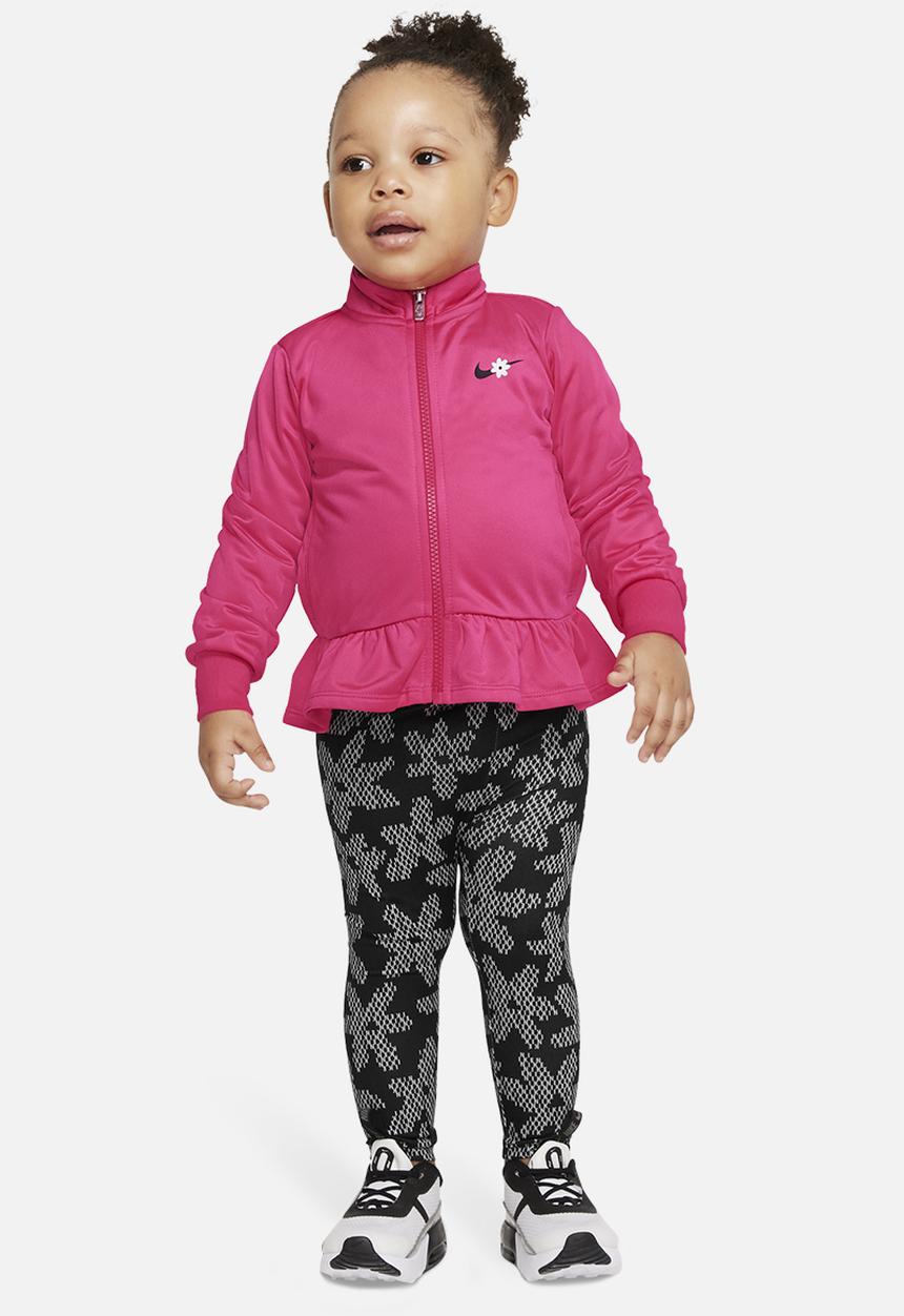 Nike - Nike girls sport daisy tricot set - black & pink