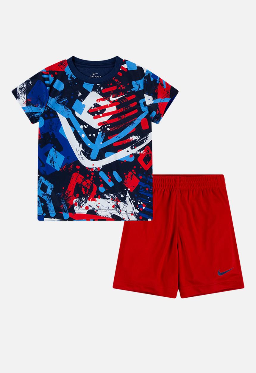 Nike - Nkb b nk df thrill tee & short set - university blue & red