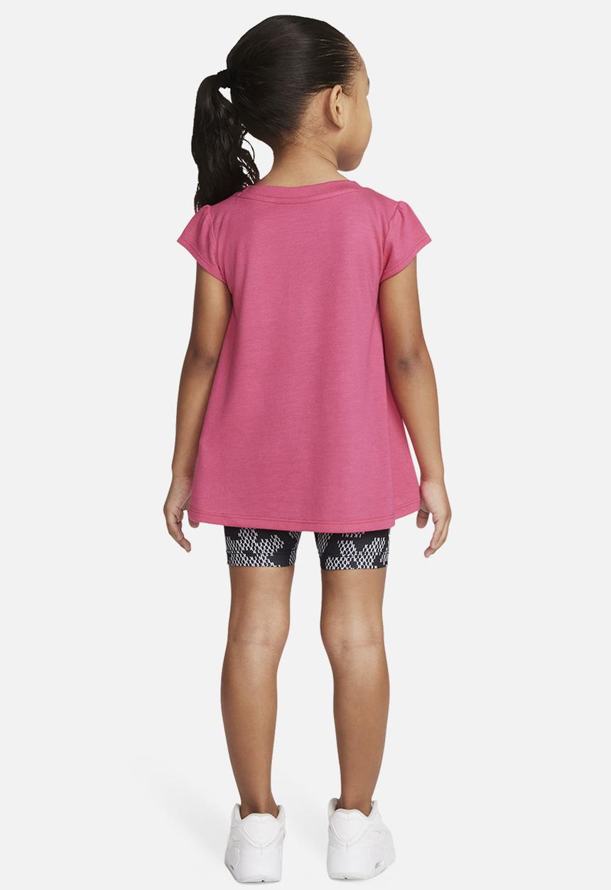 Nike - Nike girls sport daisy bike short set - black & pink