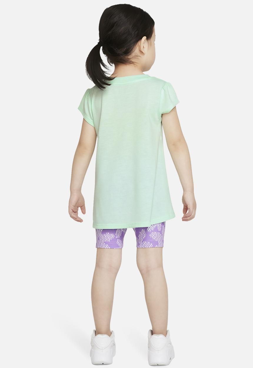 Nike - Nike girls sport daisy bike short set - violet shock & mint 