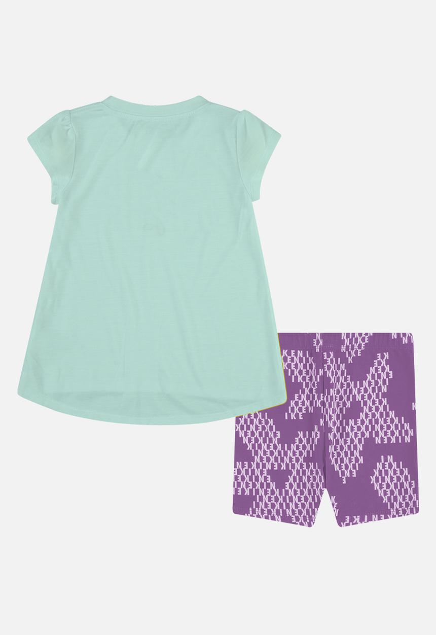 Nike - Nike girls sport daisy bike short set - violet shock & mint 