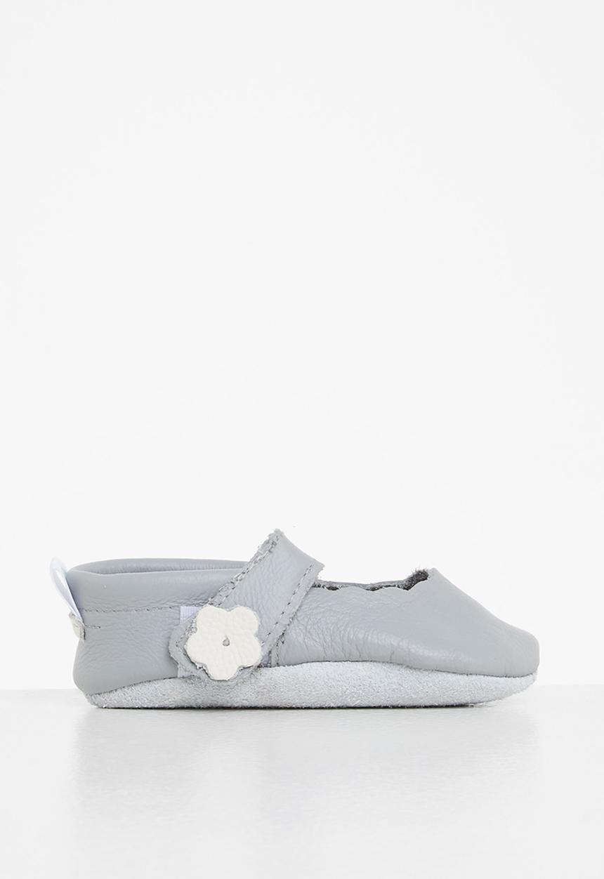 Pitta-Patta Shoes - Strappy leather girls shoes - light grey