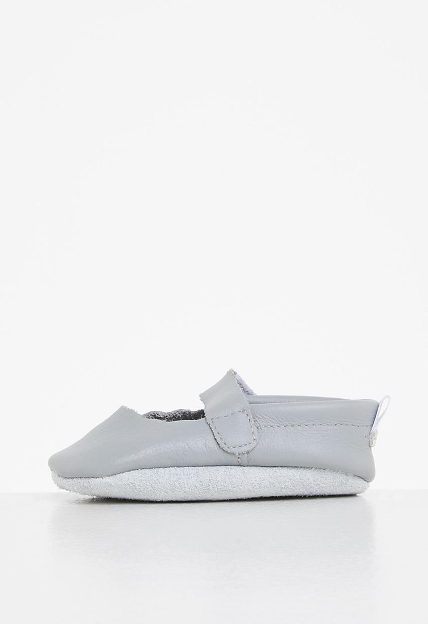 Pitta-Patta Shoes - Strappy leather girls shoes - light grey