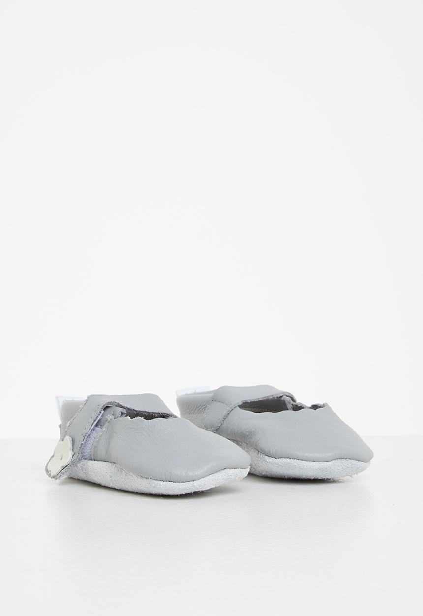 Pitta-Patta Shoes - Strappy leather girls shoes - light grey