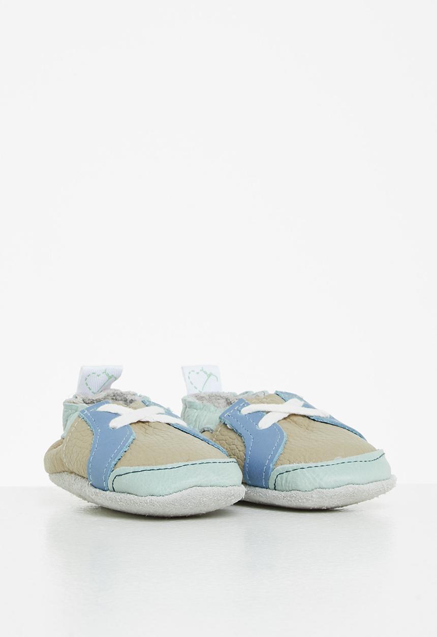 Pitta-Patta Shoes - Sneaker leather boys shoes - stone