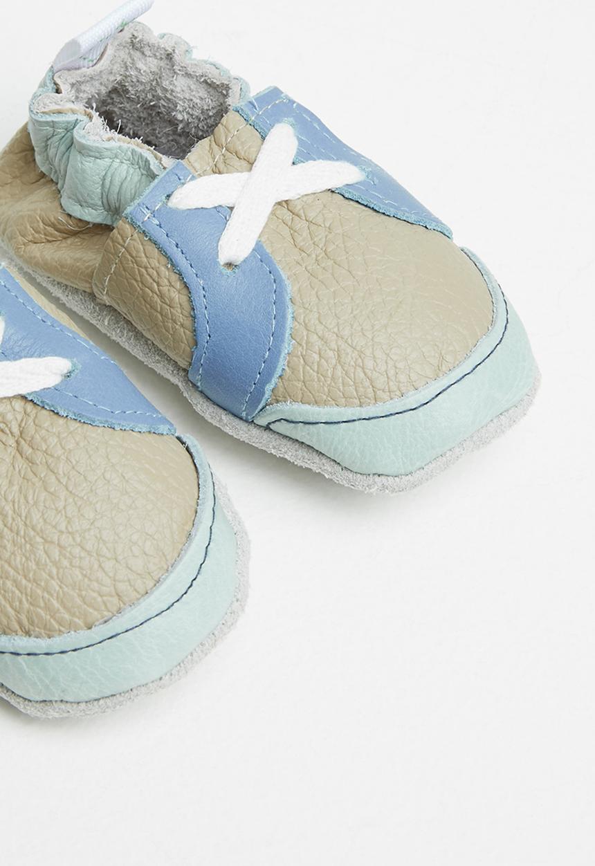 Pitta-Patta Shoes - Sneaker leather boys shoes - stone