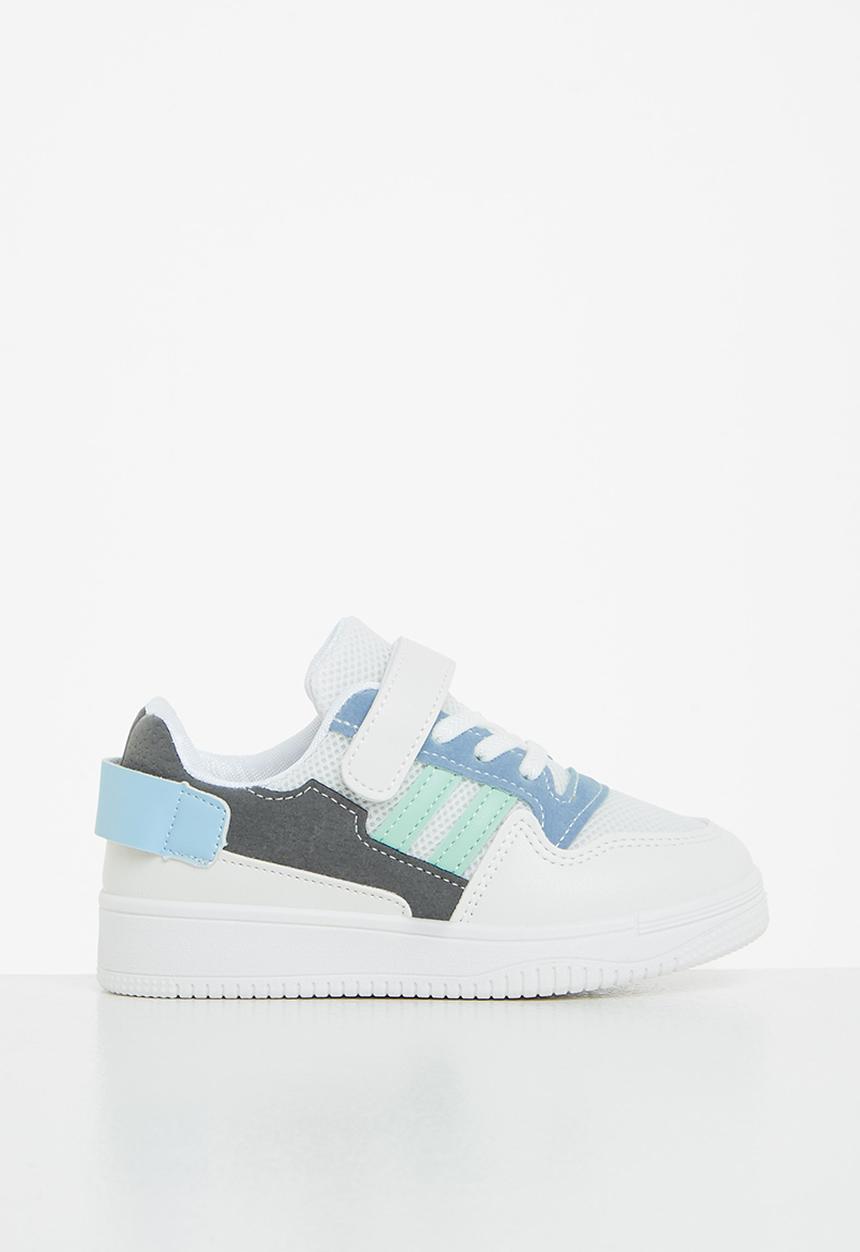 Pop Candy - Boys colour block sneaker - white & blue