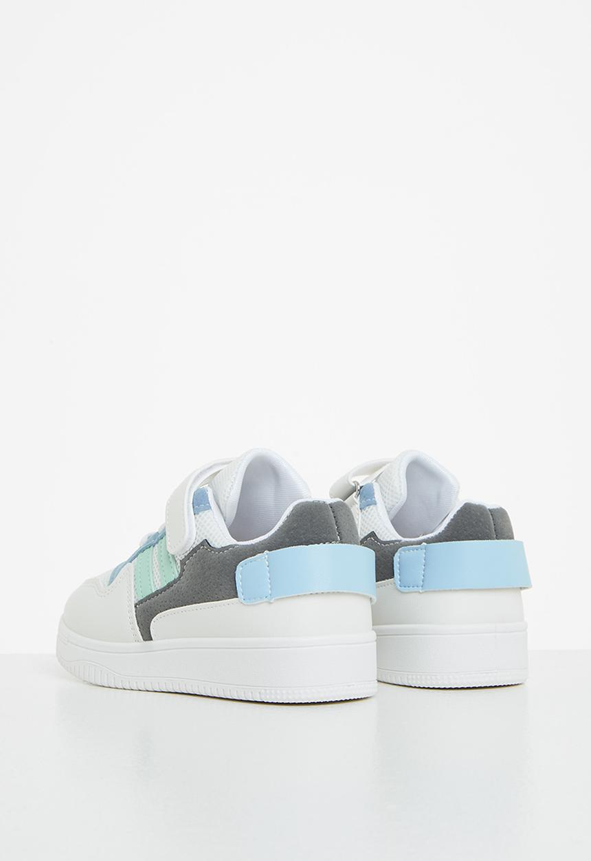Pop Candy - Boys colour block sneaker - white & blue
