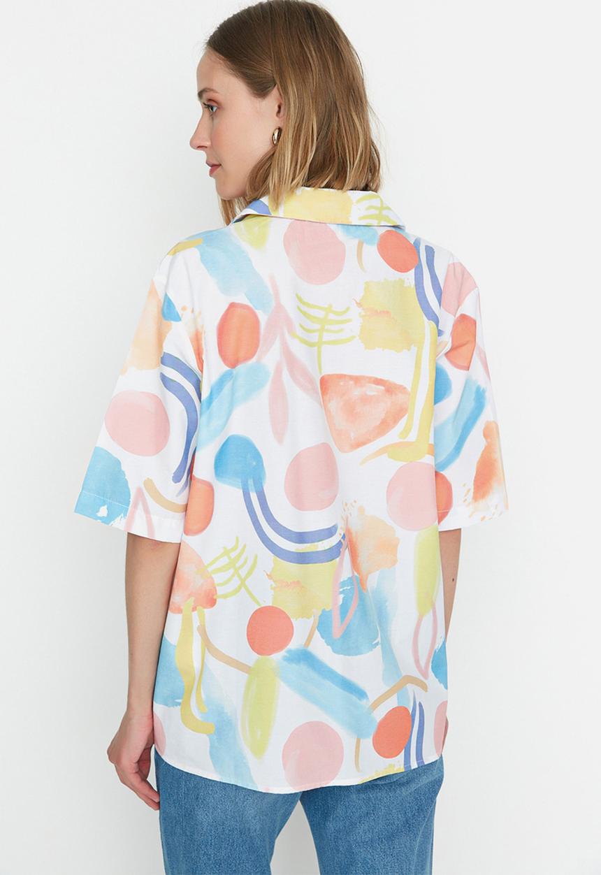 Trendyol - Tall printed short sleeve shirt - multi