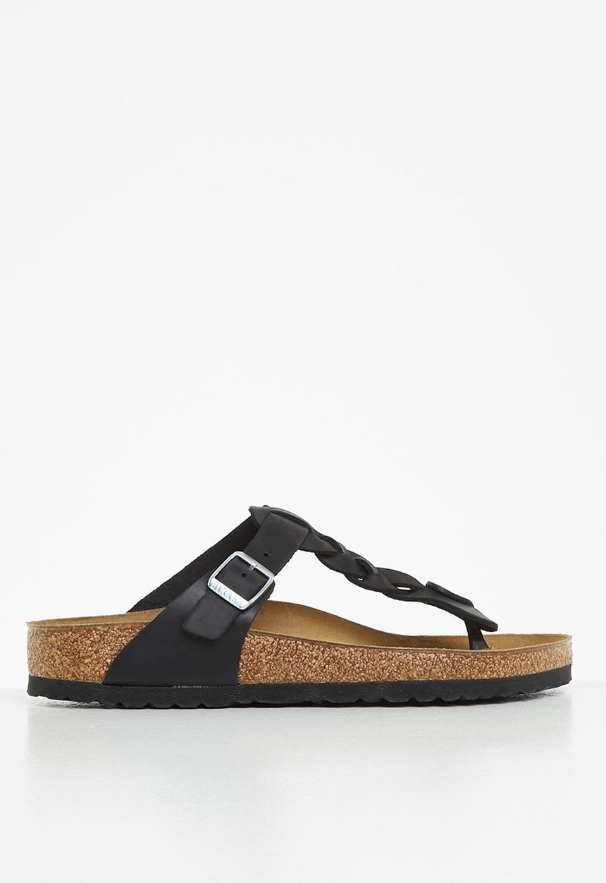 Birkenstock - Gizeh braided fl waxy oiled leather regular - black