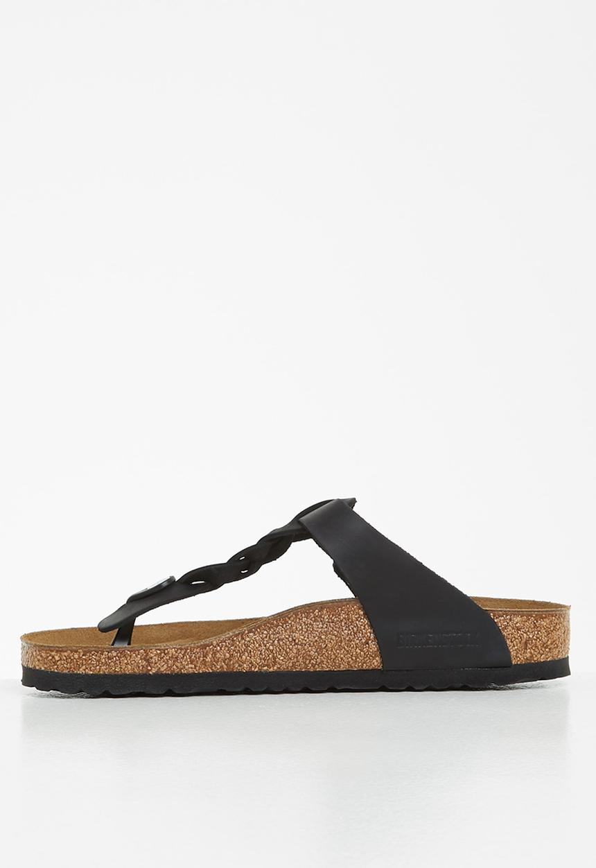 Birkenstock - Gizeh braided fl waxy oiled leather regular - black