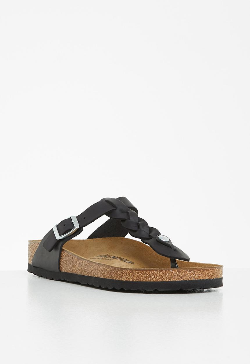 Birkenstock - Gizeh braided fl waxy oiled leather regular - black