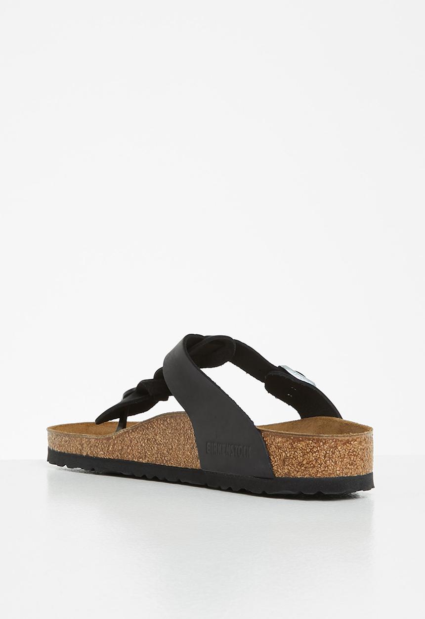 Birkenstock - Gizeh braided fl waxy oiled leather regular - black