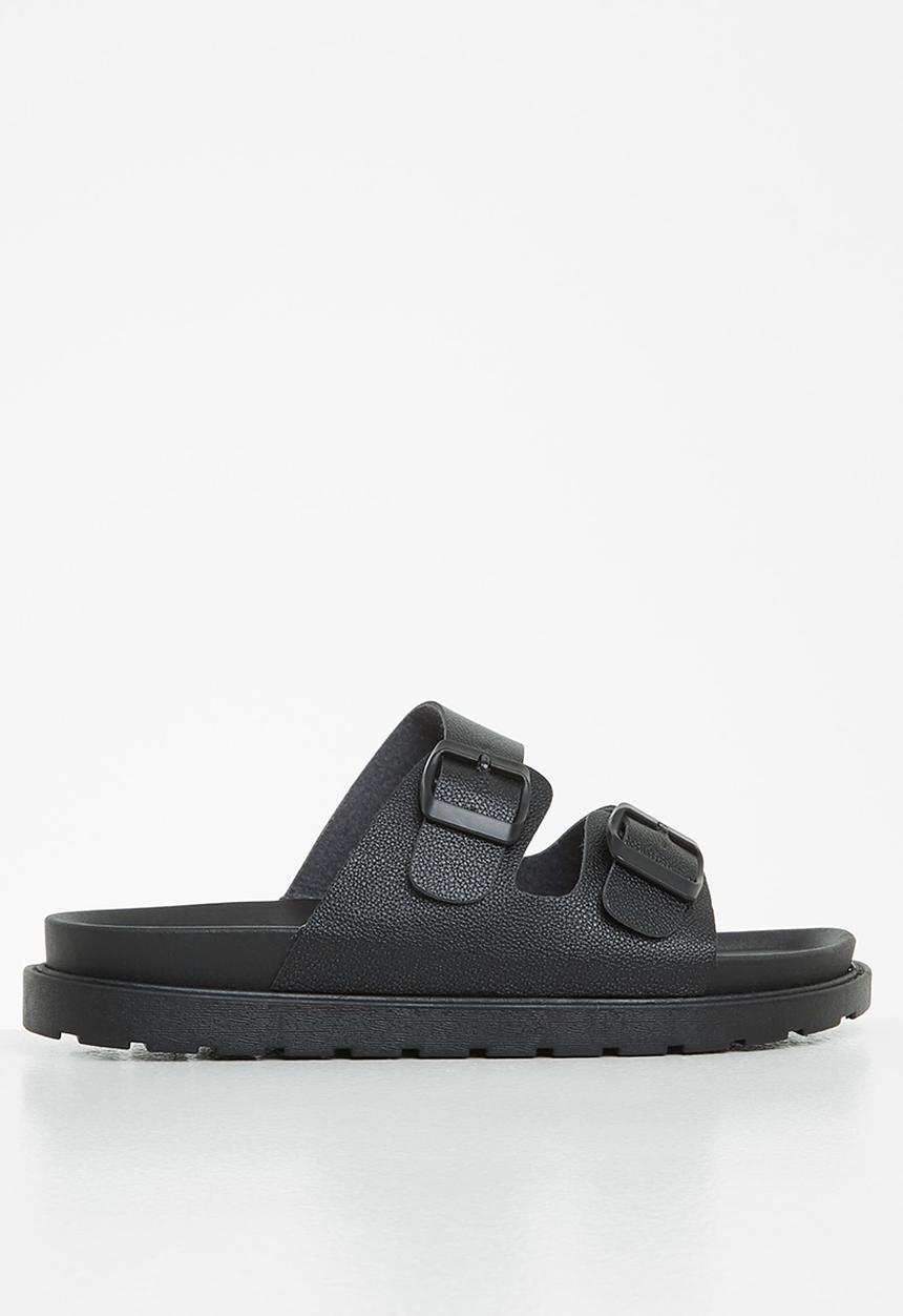 Madison® - Crystal double buckle slide - black