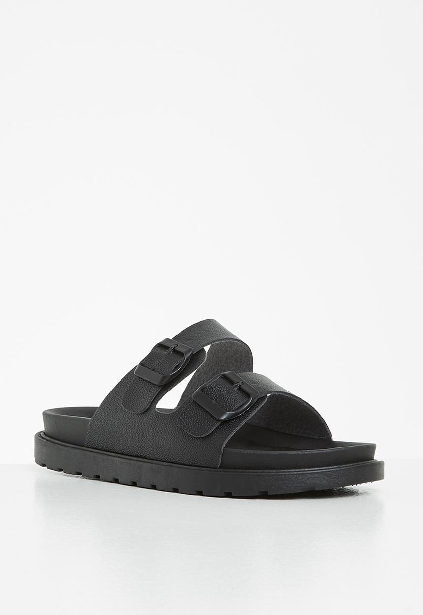 Madison® - Crystal double buckle slide - black