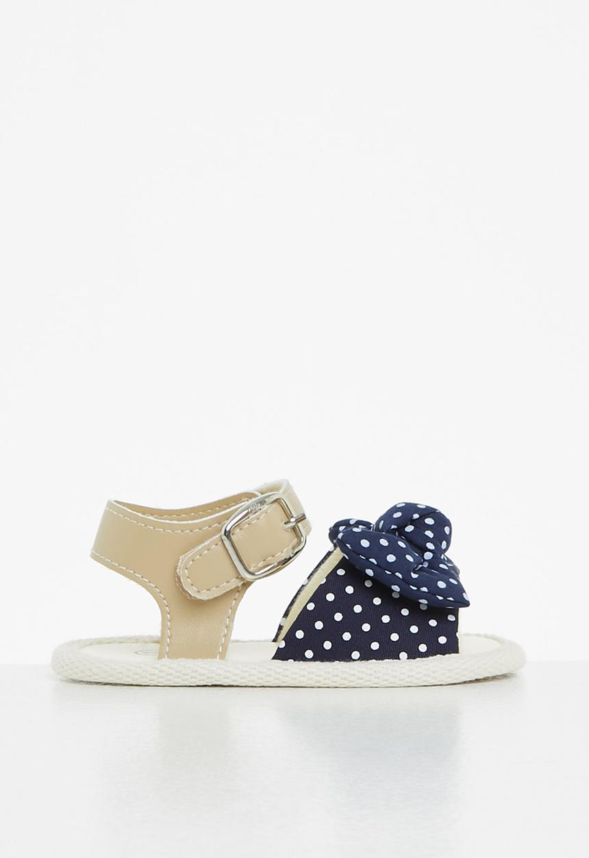 Pop Candy - Baby  polka dot sandal - navy