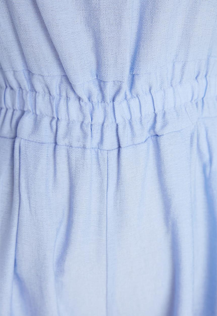 Trendyol - Plus waist detailed woven jumpsuit - blue