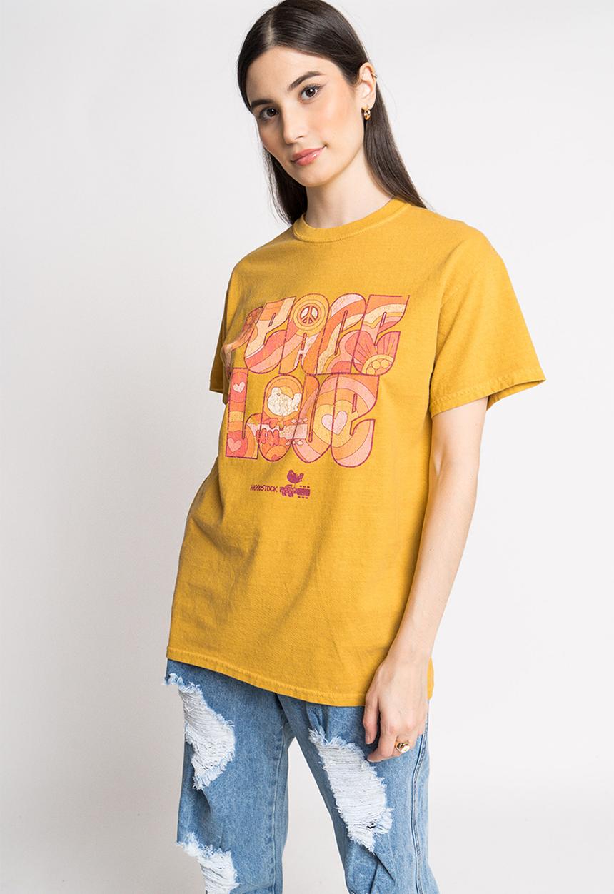 Daisy Street - Woodstock tee - mustard washed