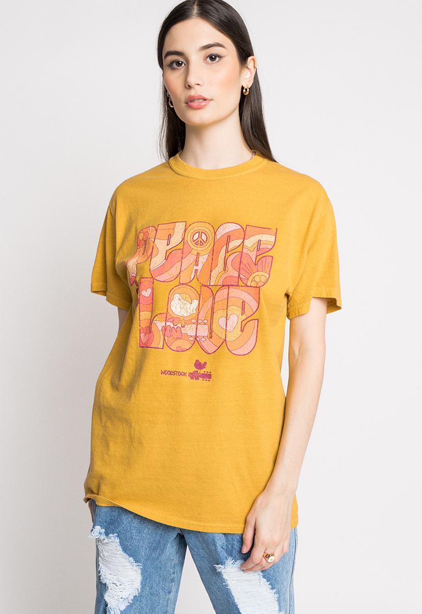 Daisy Street - Woodstock tee - mustard washed