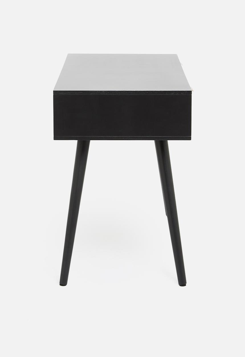 Sixth Floor - Rattan 2 drawer desk - black