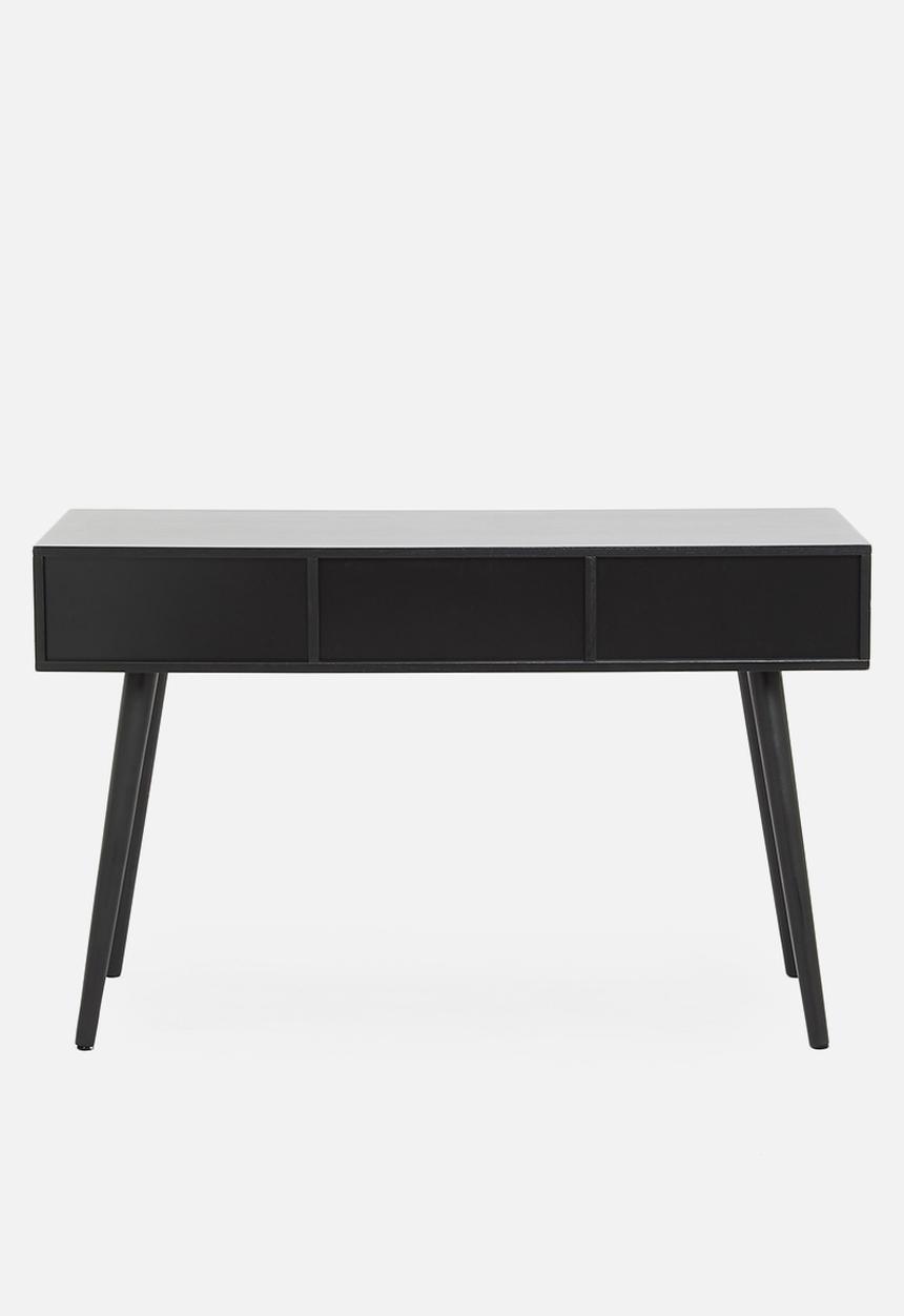 Sixth Floor - Rattan 2 drawer desk - black