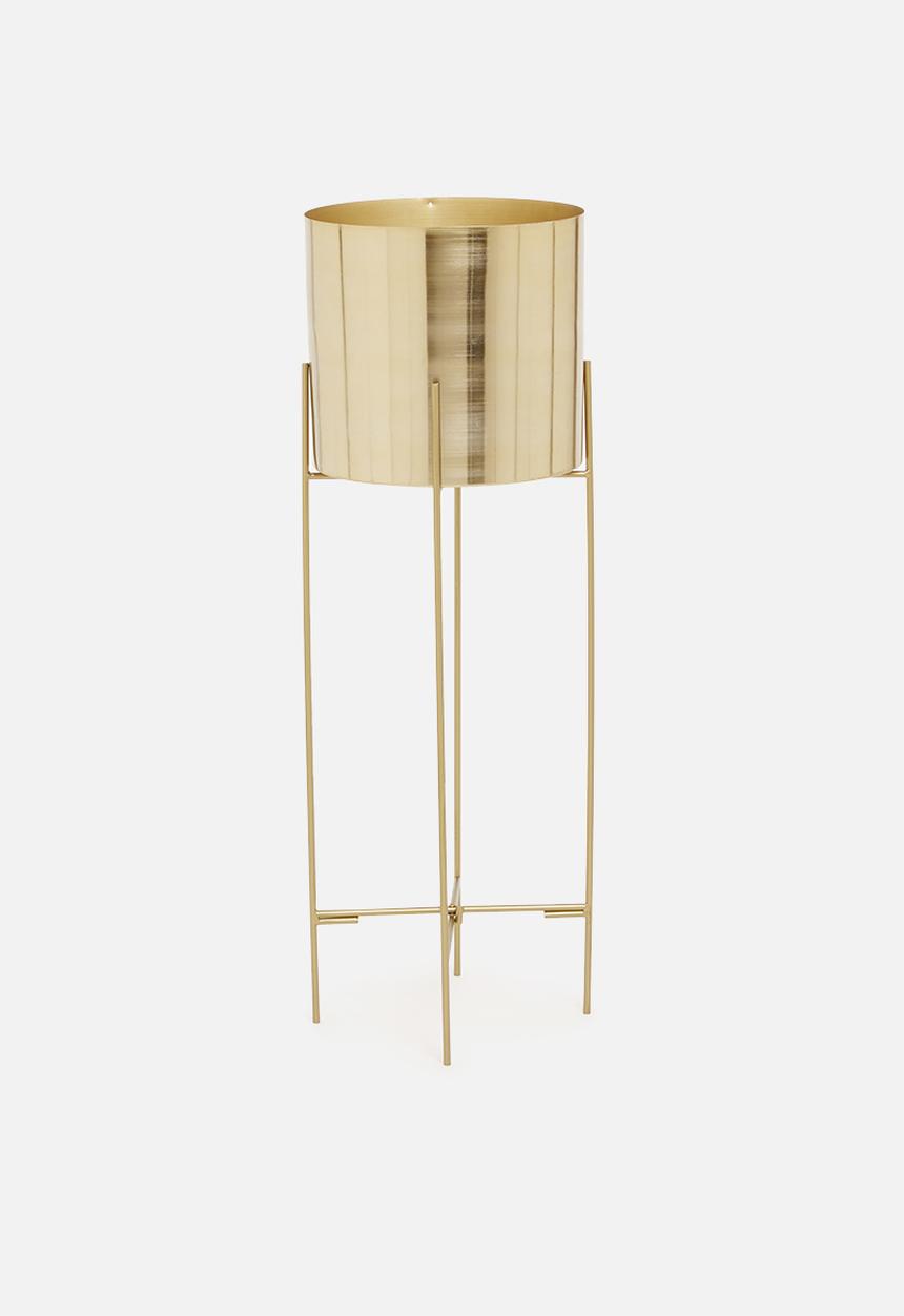 H&S - Vine standing planter - gold