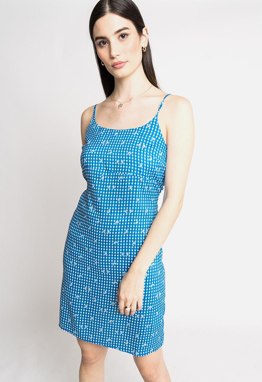 Daisy Street - Mini cami dress - blue gingham dolphin