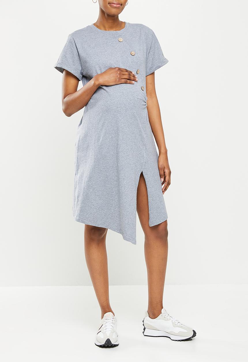 dailyfriday - Maternity tie back dress - grey melange