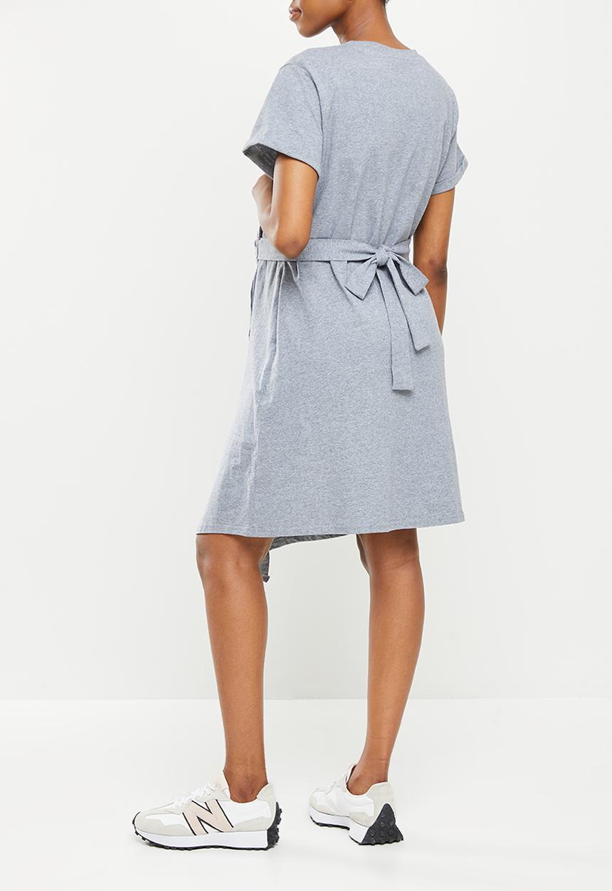 dailyfriday - Maternity tie back dress - grey melange