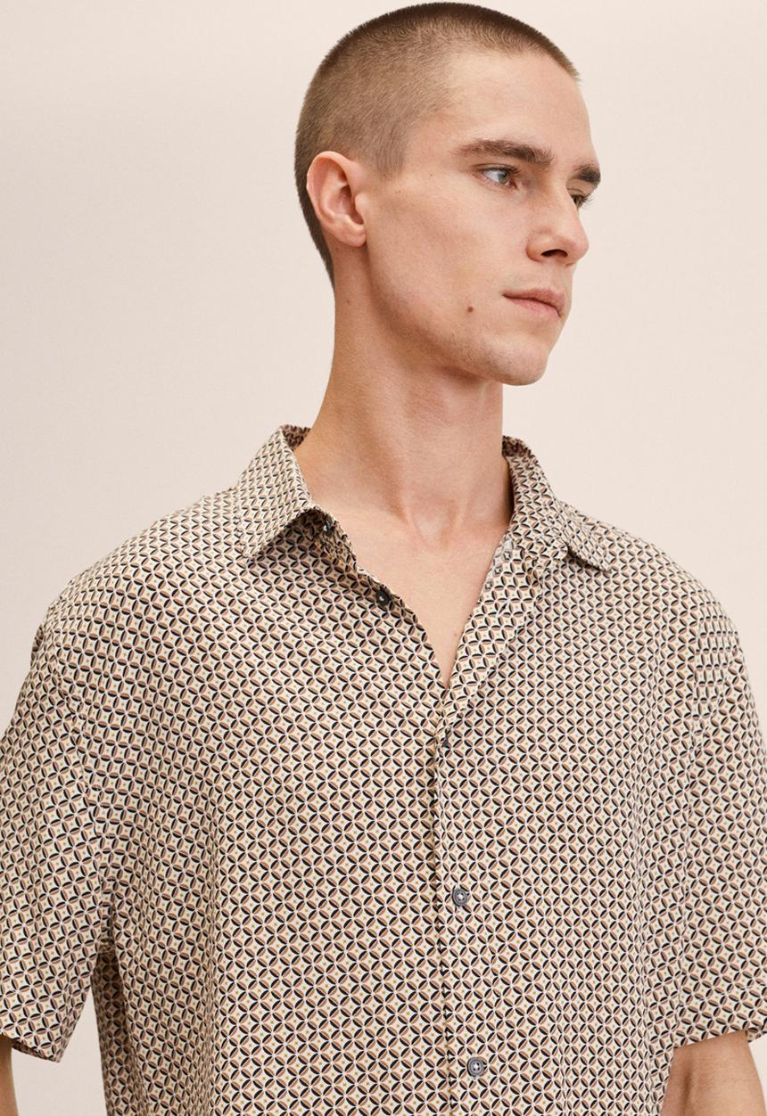 MANGO - Carminha geo print shirt - beige