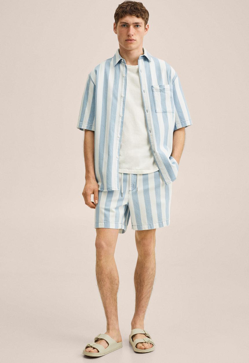 MANGO - Parasol bermuda shorts - blue