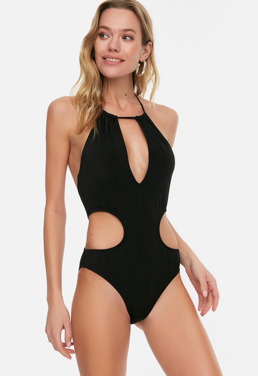 Trendyol - Cut out detailed swimsuit - black