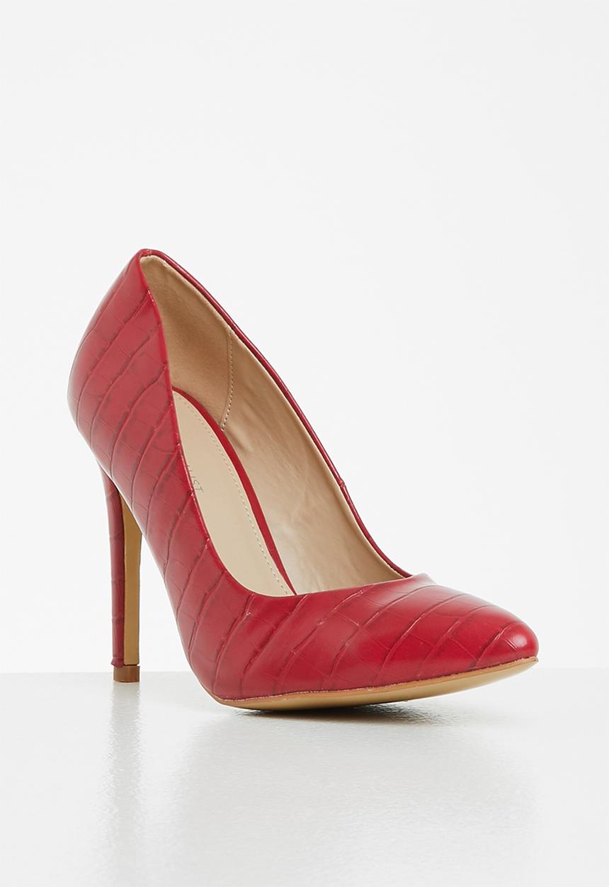 Superbalist - Croc print stilleto - red