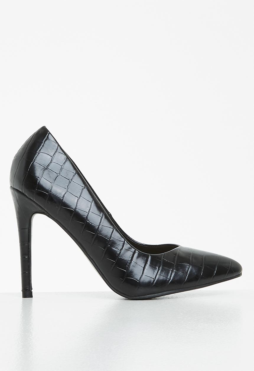 Superbalist - Croc print stilleto - black