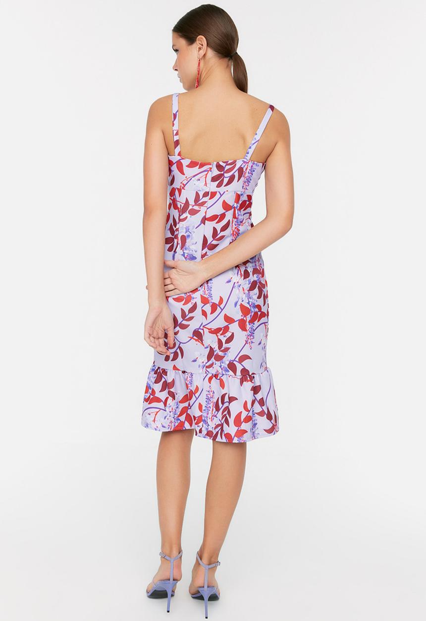 Trendyol - Printed ruffle hem dress - multi