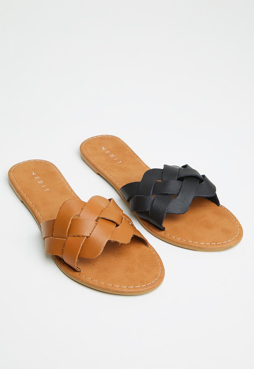 edit - Brooke weave slide - tan