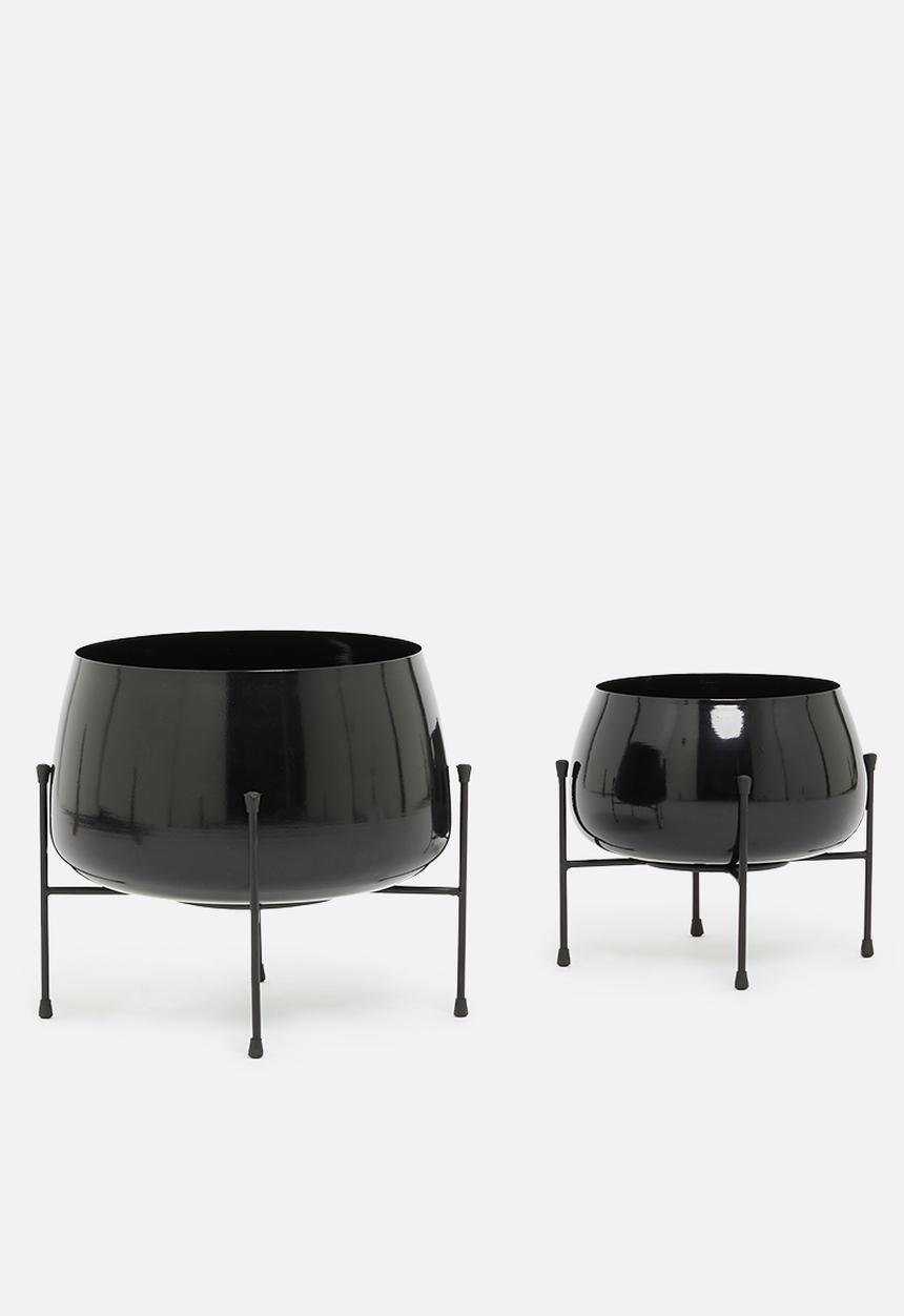 H&S - Nolo planter set of 2 - black 