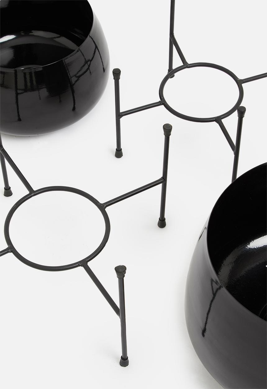 H&S - Nolo planter set of 2 - black 