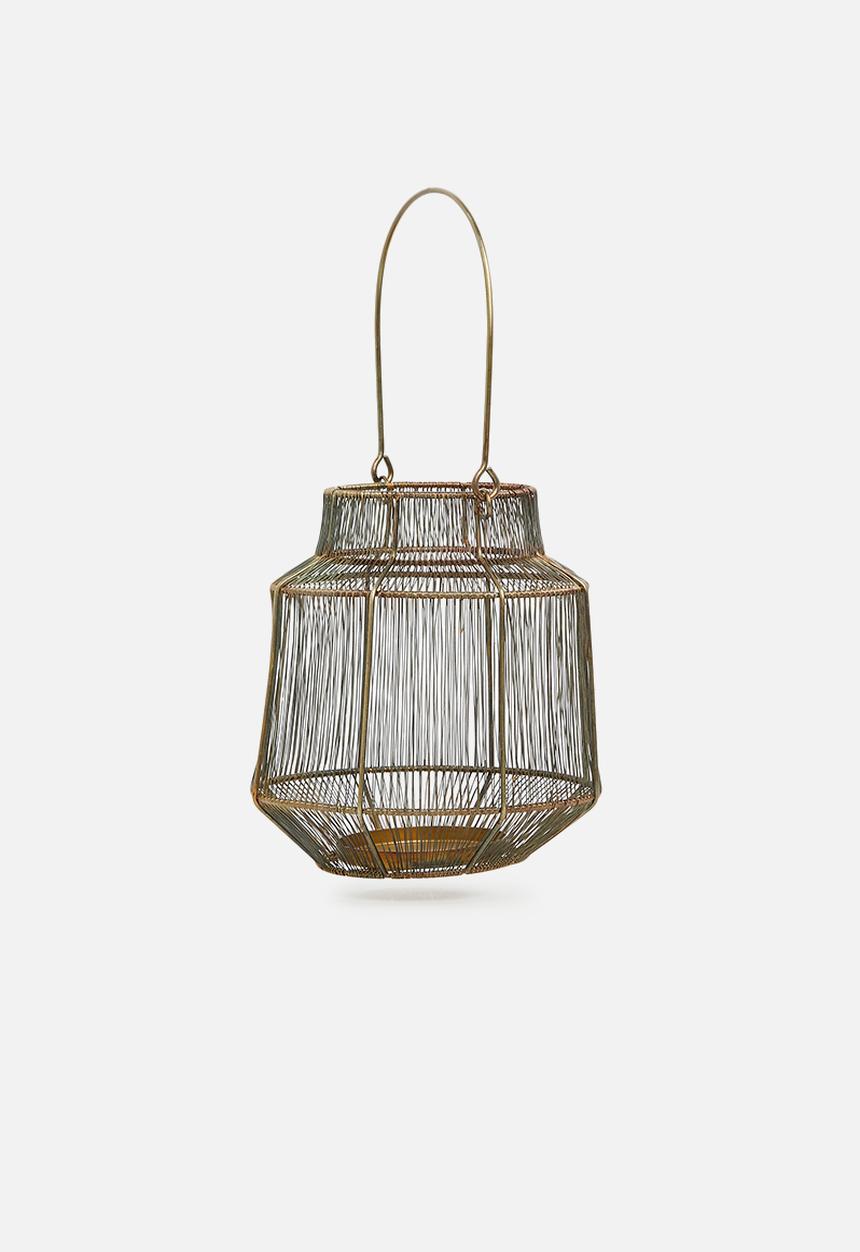 H&S - Spindle wire lantern - antique brass